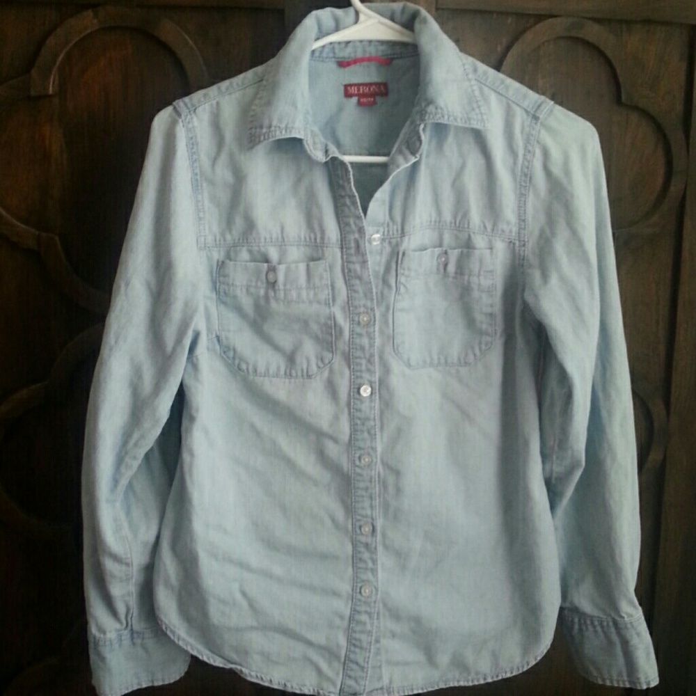 4/$10 Denim button down top